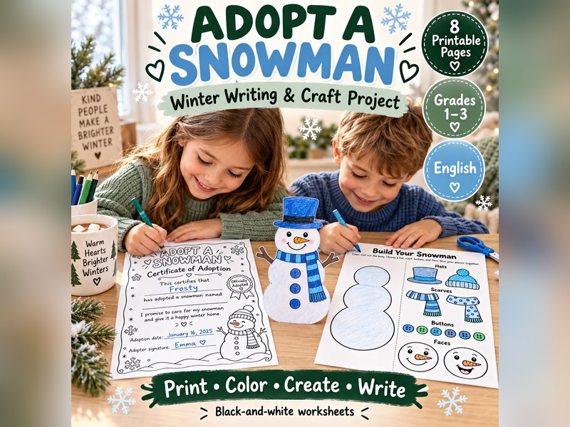 Adopt a Snowman - Winter Writing & Craft