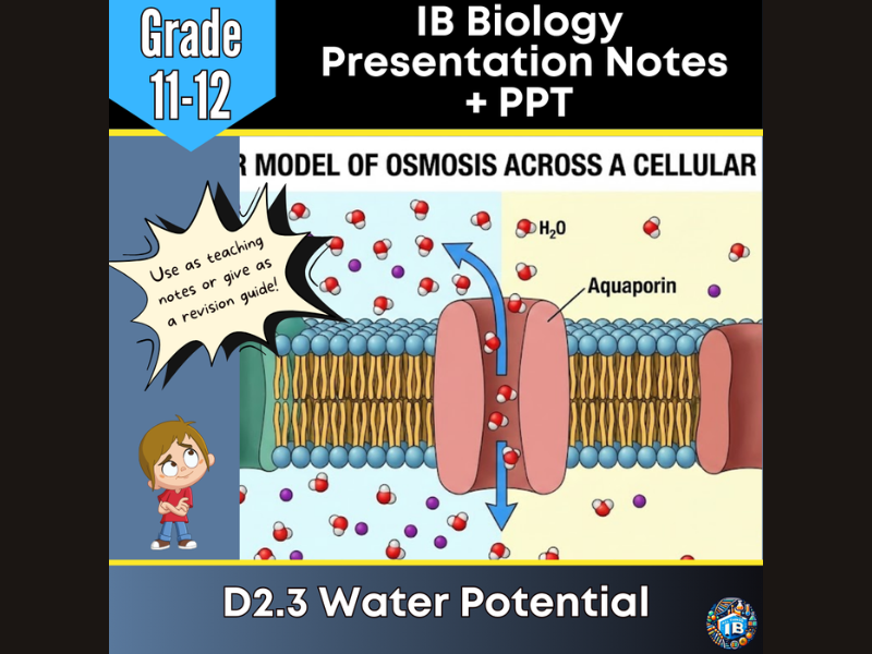 IB DP Biology D2.3 Water Potential Teaching Notes & PowerPoint 2026