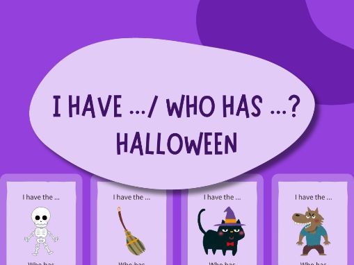Halloween I Have, Who Has? Game | Vocabulary Loop Cards (30 Cards)