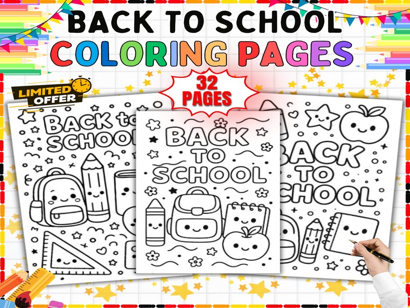 First Day of School Coloring Sheets | 32 Pages | Easy Prep Classroom Activity