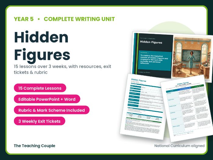 Hidden Figures | Year 5 English Unit | 15 Complete Lessons + Resources + Mark Scheme