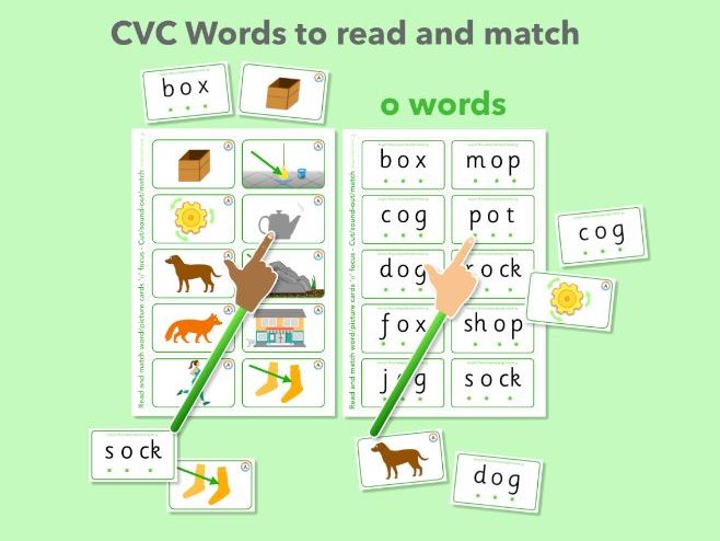 CVC Read and Match Cards: Short 'o' Sound
