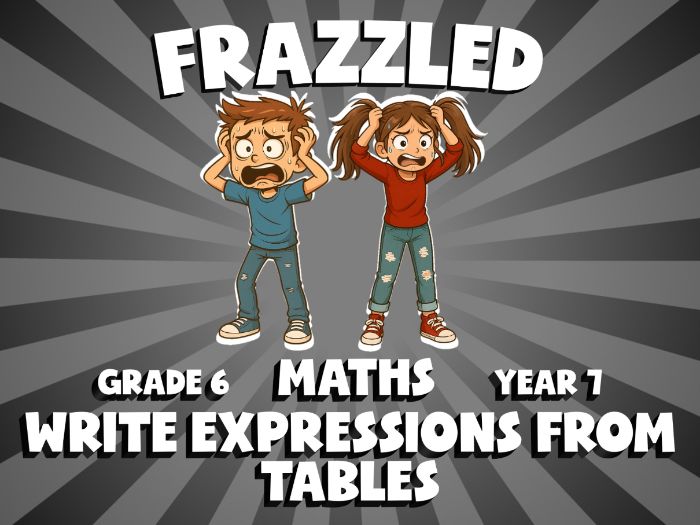 Write Expressions from Tables FRAZZLED Maths Game | No-Prep Year 7 Review Activity
