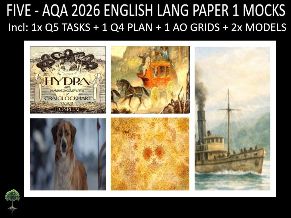 FIVE - AQA PAPER 1 | 2026 FULL MOCKS | Q5 TASKS | Q4 PLAN |AO GRIDS | MODELS