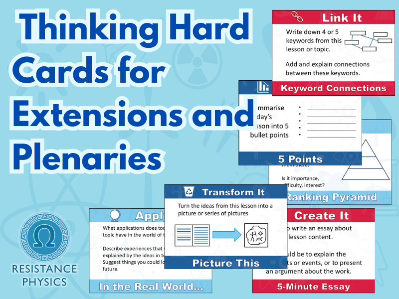 Thinking Hard Cards - Extension and Plenary Tasks