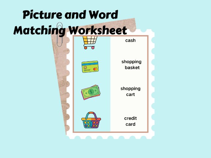 Picture and Word Matching Worksheet