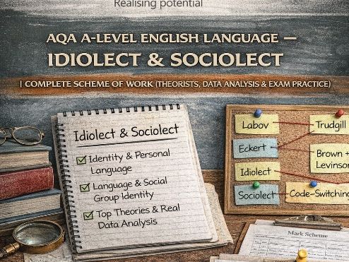 AQA A-Level English Language – Idiolect & Sociolect | Complete Scheme of Work