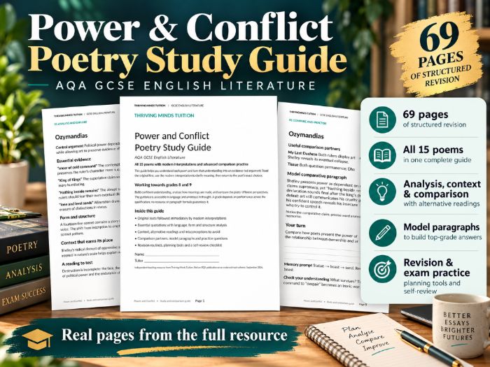 AQA GCSE English Literature: Power & Conflict Poetry Complete Revision Guide | All 15 Poems