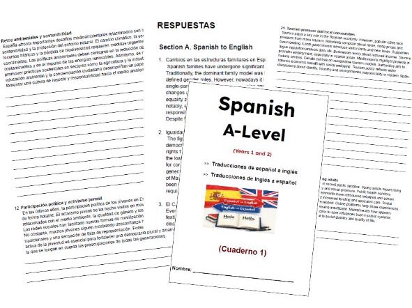 AQA_Spanish_ALevel_Year 1+2_Translation_book 1_24 tasks + ANSWERS