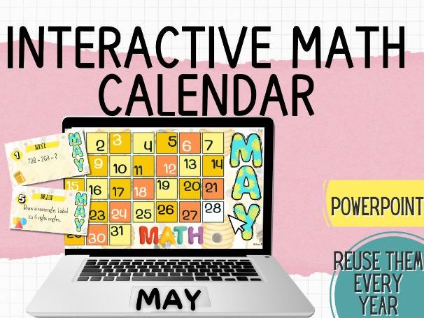May Interactive Maths Calendar| Daily Maths Challenges | PowerPoint (KS2)