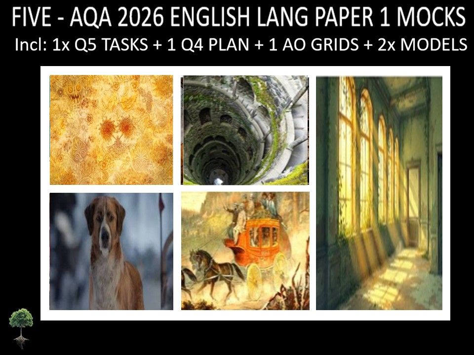 FIVE - AQA PAPER 1 | 2026 FULL MOCKS | Q5 TASKS | Q4 PLAN |AO GRIDS | MODELS