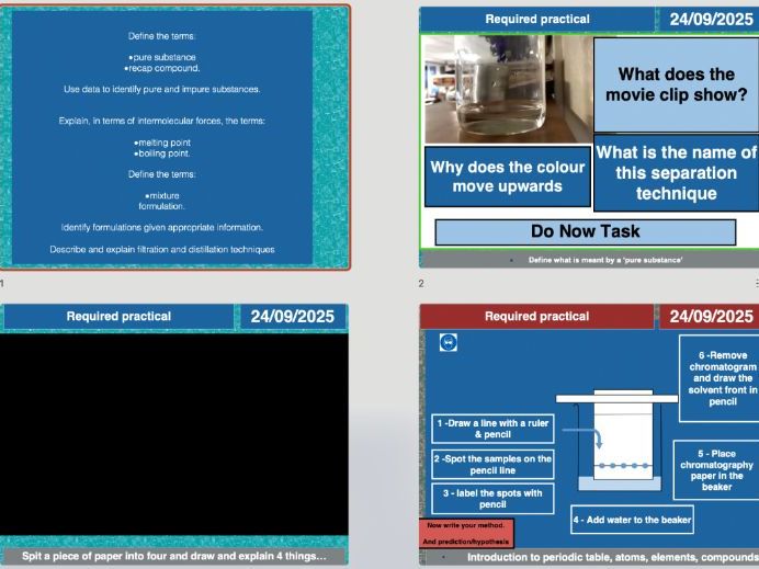 AQA Required Practical – Chromatography -- chemistry required practical