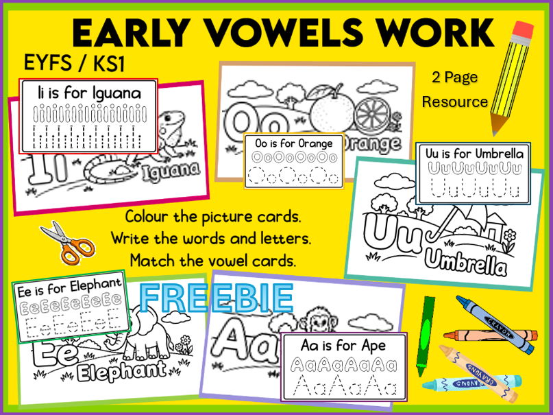 Early Vowel Work Freebie