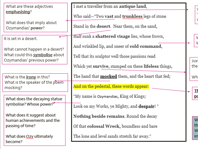 Power and Conflict: Ozymandias poetry analysis