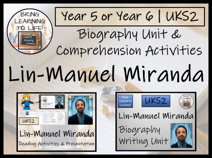 Lin-Manuel Miranda Reading Comprehension & Biography Bundle | Year 5 or Year 6
