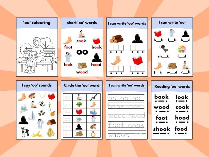 ‘short oo’ Phonics Sound Workbook – Early Reading & Writing Activities