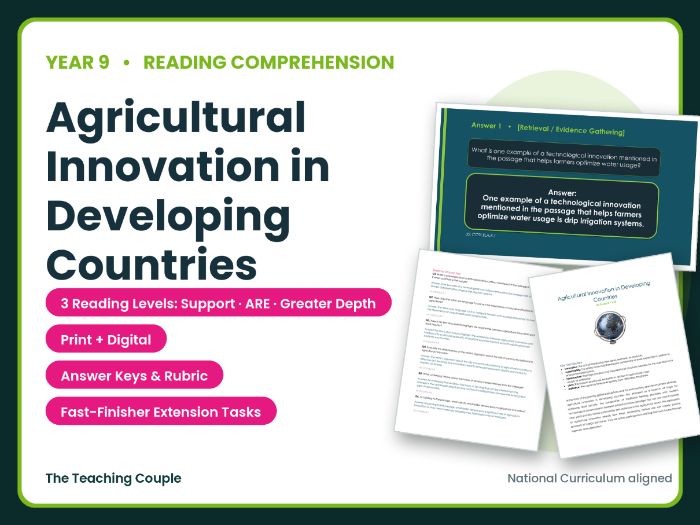 Agricultural Innovation Reading Comprehension Bundle | Year 9 (KS3)