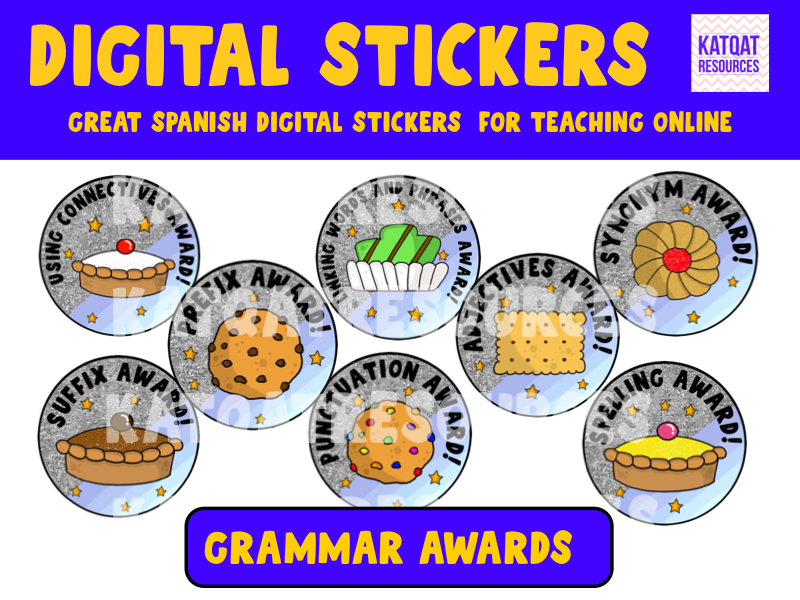 Grammar Digital Stickers Distance Learning Awards Teaching Resources
