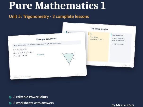 IAL P1 Trigonometry (WMA11) – Edexcel IAL Unit 5: 3 Editable Lessons, Worksheets & Test