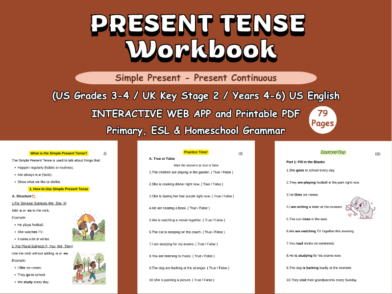 Present Tense Workbook: Gr 3-4 / KS2
