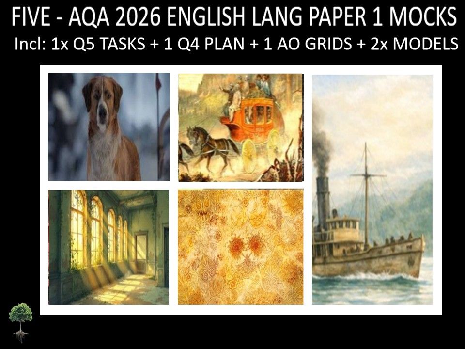 FIVE - AQA PAPER 1 | 2026 FULL MOCKS | Q5 TASKS | Q4 PLAN |AO GRIDS | MODELS
