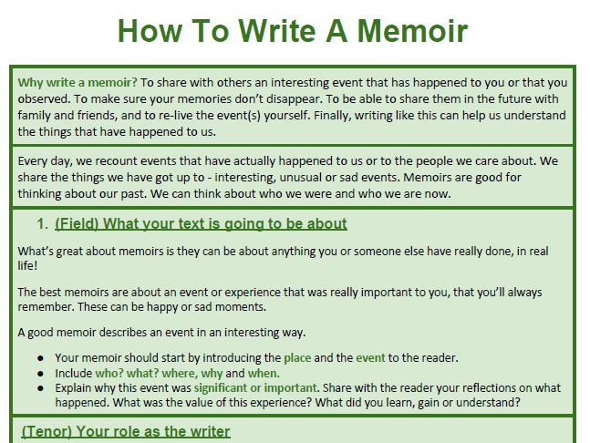 how to type a memoir essay