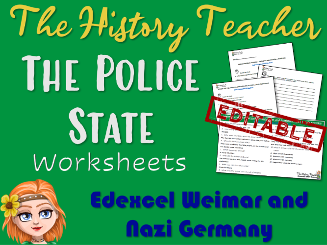 The Police State - Editable Worksheets