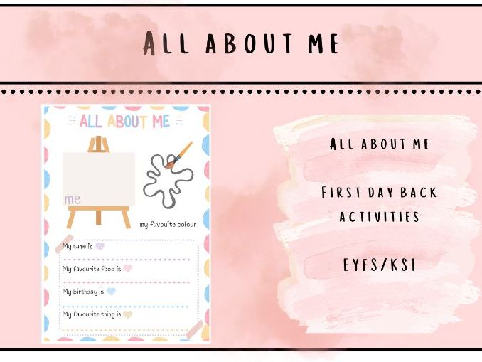 All About Me Worksheet | Back to School EYFS & KS1 Activity