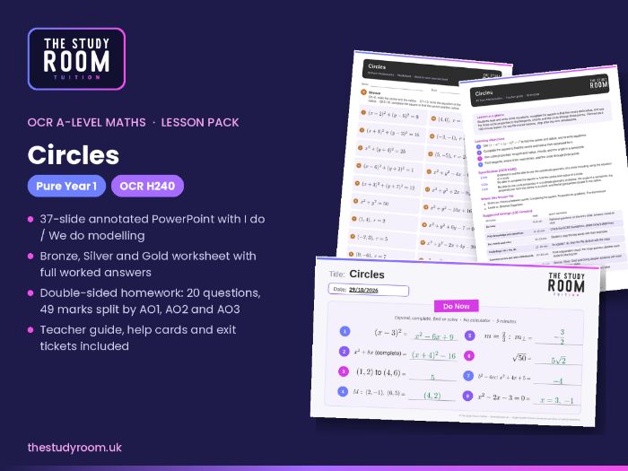 OCR A-level Maths: Circles (Pure Year 1) – Complete Lesson Pack