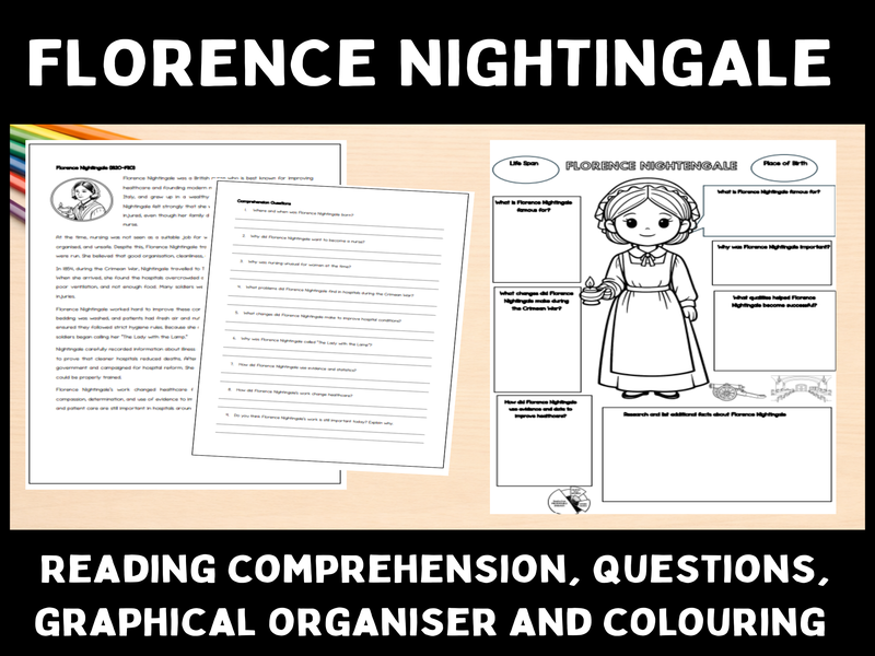 Florence Nightingale KS2 History Reading Comprehension & Graphic Organiser