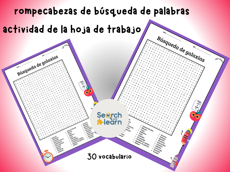 Galaxy Quest Word Search Puzzle In Spanish Worksheet + Key Answer