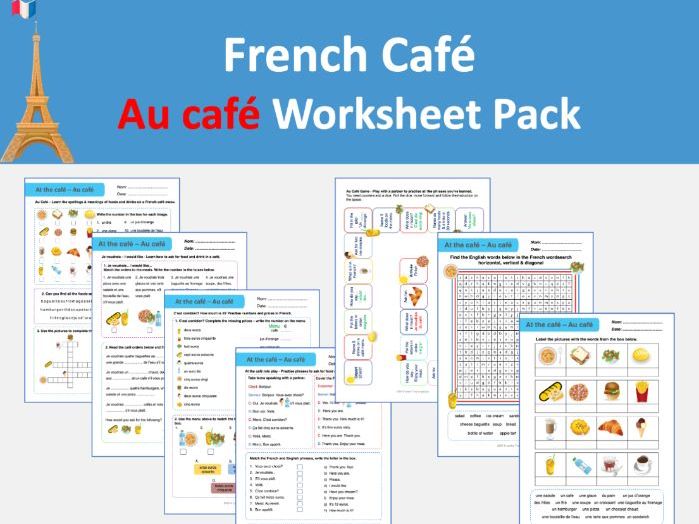 French Café Vocabulary and Role Play Pack