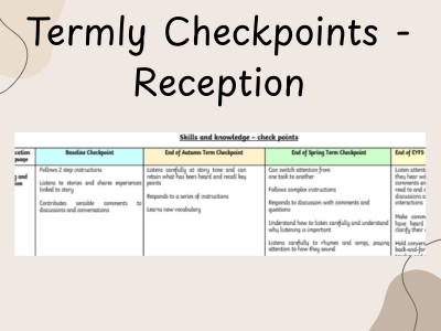 EYFS Reception Termly Expectation Checkpoints