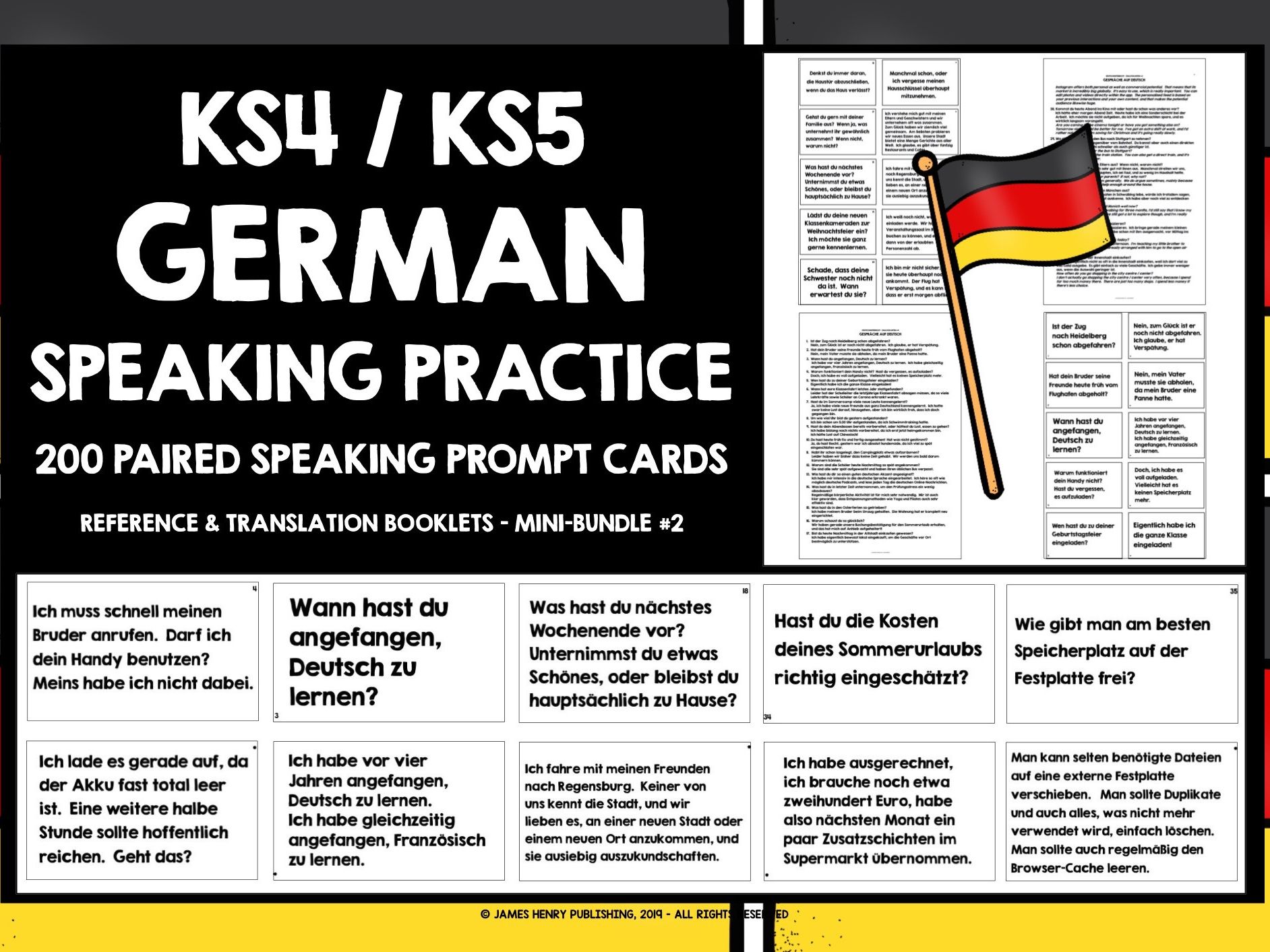 GERMAN SPEAKING PRACTICE CARDS MINI-BUNDLE #2