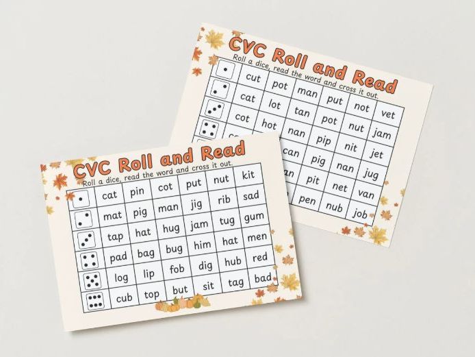 CVC Roll and Read – Phonics Fluency Game (EYFS / KS1)