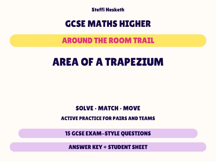 GCSE Higher Maths Area of a Trapezium | Around the Room Trail