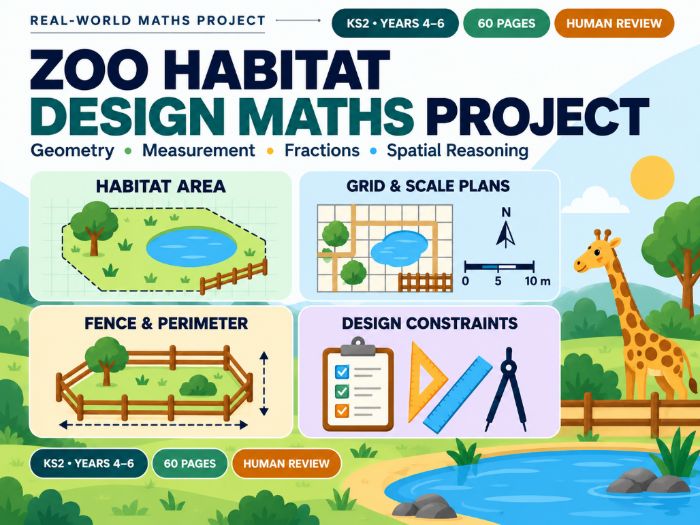 Zoo Habitat Design Maths Project KS2 Years 4–6 60 Pages