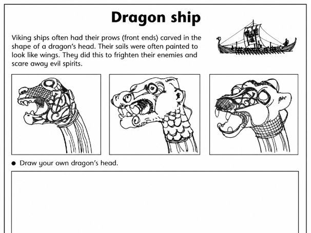 KS2 Vikings - Design a Dragon Ship Head