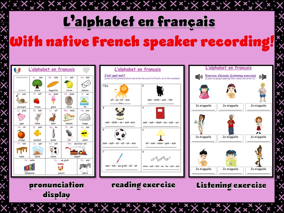 L'alphabet en français | French alphabet | Display | Listening and Reading exercises