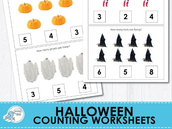 Halloween Counting Worksheets Real Halloween Items Preschool and Special Education