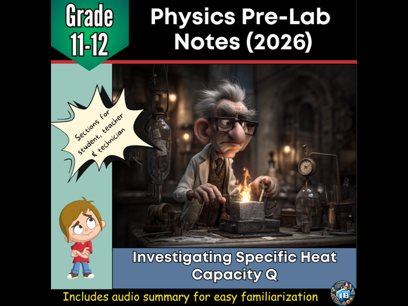 IB DP Physics Investigating Specific Heat Capacity Pre-Lab Notes 2026