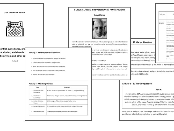 Crime Booklet 4:  Crime control, surveillance, punishment, victims & the CJS
