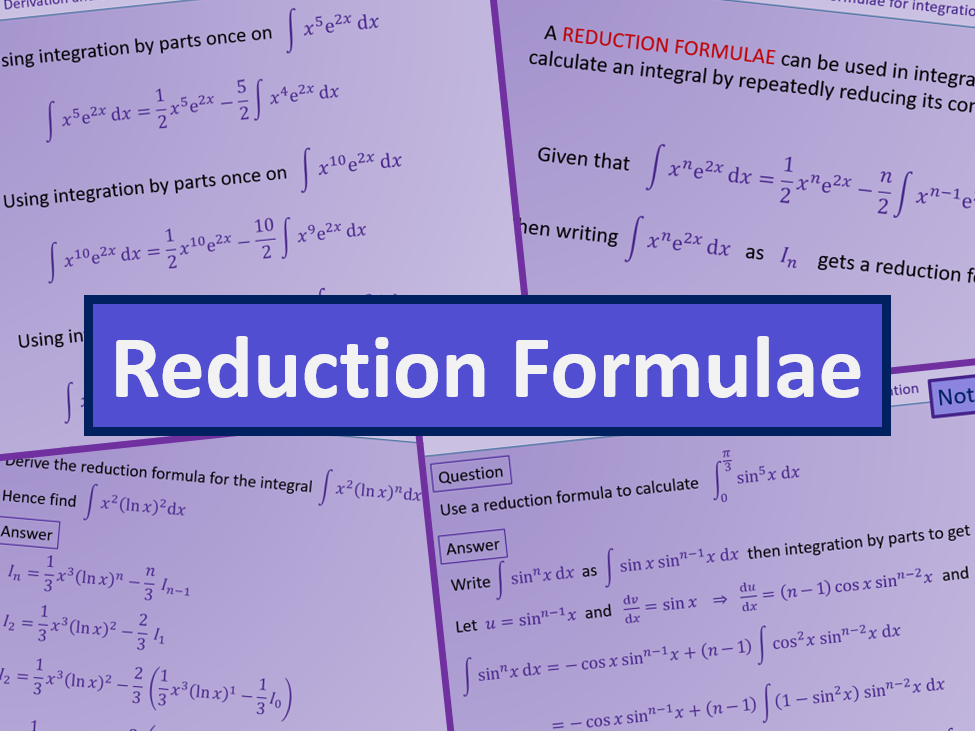 Reduction formula - Further maths A level A2