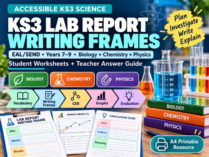 KS3 Lab Report Writing Frames | EAL/SEND