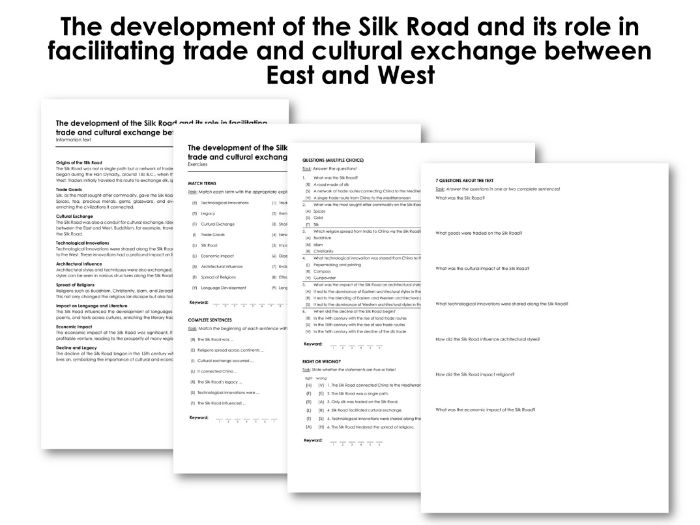 The development of the Silk Road and its role in facilitating trade and