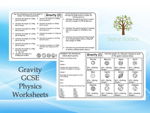 GCSE Physics - Gravity Worksheets | Teaching Resources