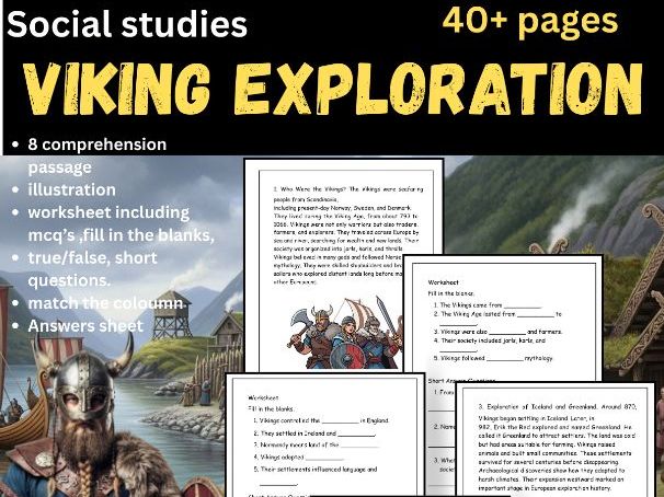 Viking Exploration – Reading Comprehension Passages & Worksheets (Grades 6–9)