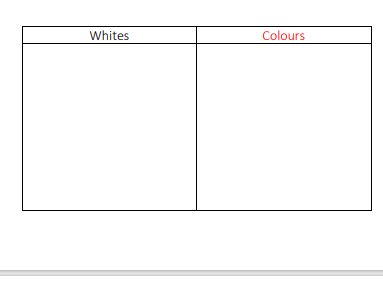 Laundry sorting activity (colours)
