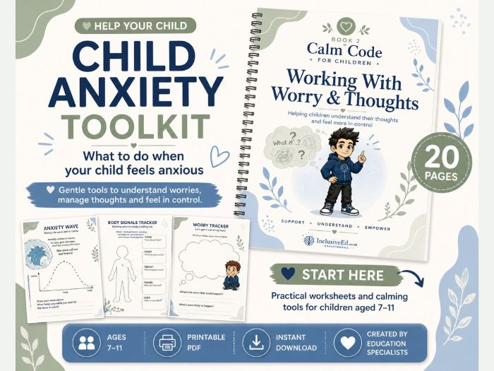 Worry & Thoughts Anxiety Workbook 7-11