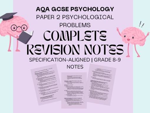 AQA GCSE Psychology – Psychological Problems Revision Notes